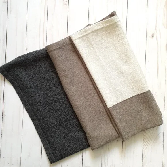 Zestt Dreamsoft Organic Cotton Travel Scarf Colorblock Brown Charcoal Oatmeal - Picture 7 of 7
